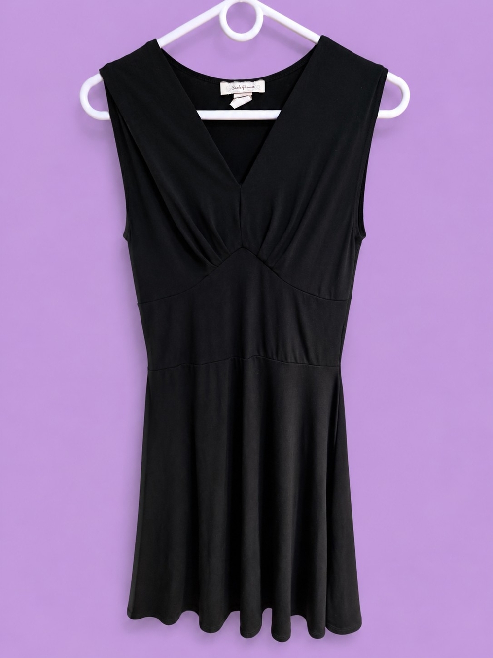 Sleeveless Black V-Neck Fit & Flare Dress